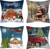 SUNMOOL Kerst Kussenhoes - Kussenhoes - Pillow cover - 45 x 45cm - Type I - 4Stuks