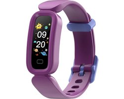 DrPhone KidstimeX12 – Smartwatch Voor Kinderen – Waterdichte Smartwatch – Smartwatch Met Notificaties Meldingen – Hartslagmeter – Stappen & Calorietelleren – Licht Paars