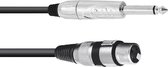 Omnitronic 30225170 XLR Adapterkabel [1x XLR-bus 3-polig - 1x Jackplug male 6,3 mm (mono)] 5.00 m Zwart