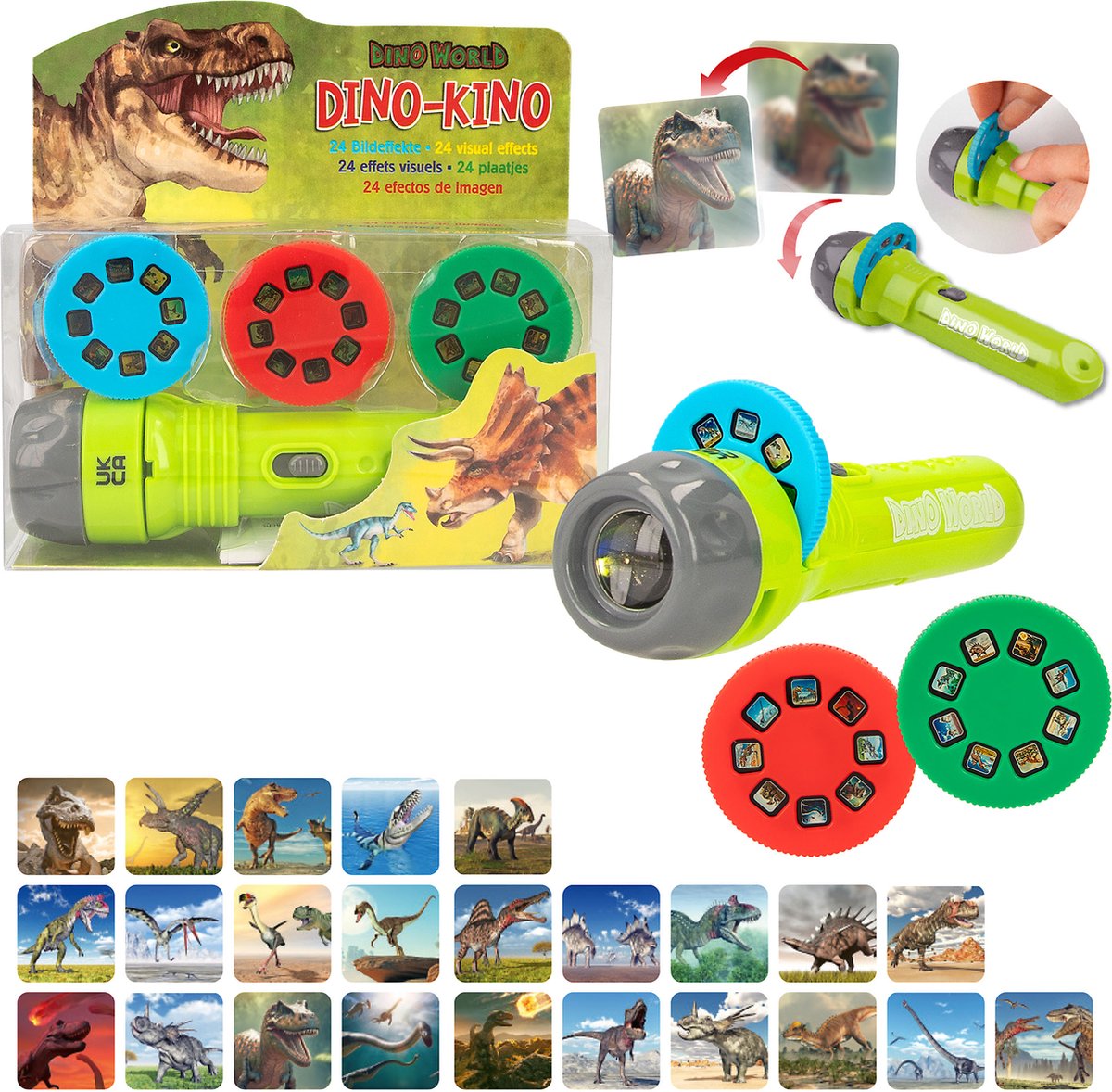 Dino World zaklamp met plaatjes