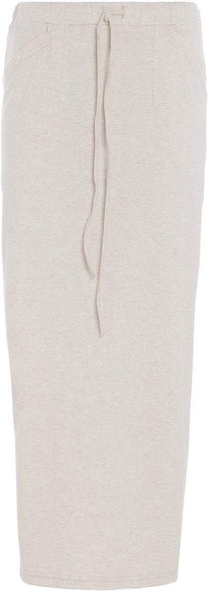 Knit Factory Lily Rok - Dames rok - Midi-rok - Rechte rok - Kokerrok - Met steekzakken - Reikend tot kuithoogte - Beige - M