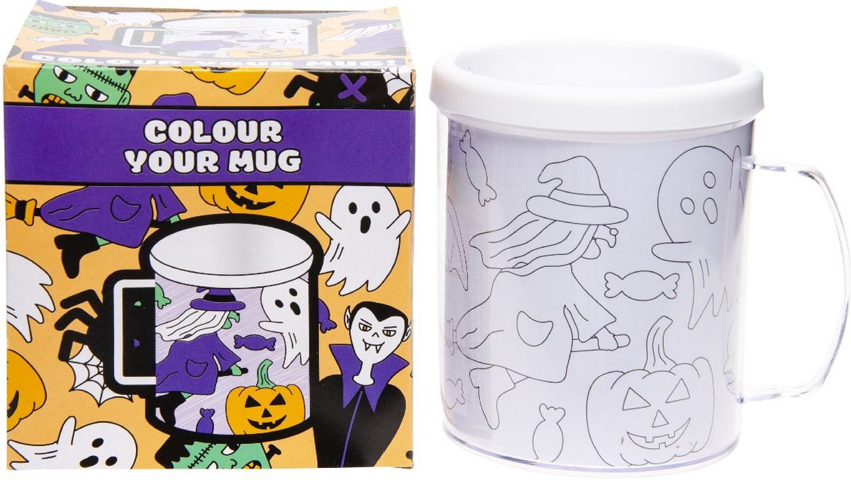 Goedkoopste Kleur Je Eigen Beker Halloween - Halloween Drinkbeker - Kleurplaten - Drinkbeker - DIY - Speelgoed
