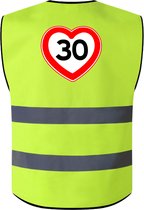 Gilet de sécurité avec fermeture éclair et poches gilet jaune réfléchissant gilet de sécurité avec vitesse Maximum 30 km (XXL)