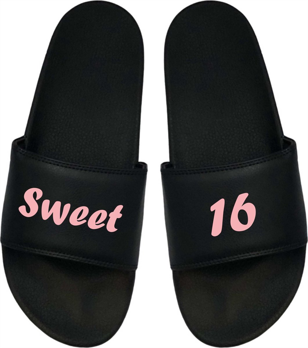 Cadeau Sint - Cadeau Kerst - Cadeau 16 - Sweet 16 Badslippers - Cadeau Badslippers - Badslippers Meisjes 48