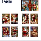 50 stuks Kerstkaarten - Nieuwjaarskaarten - Kerstmannetjes - met envelop | 5 pakjes | serie 23 -1