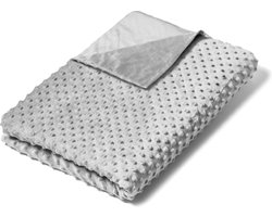 Ella Verzwaringsdeken Overtrek | Voor de 11kg en 13kg variant van 200x200cm | Hoes van heerlijk zachte Minky Fleece stof | Grijs
