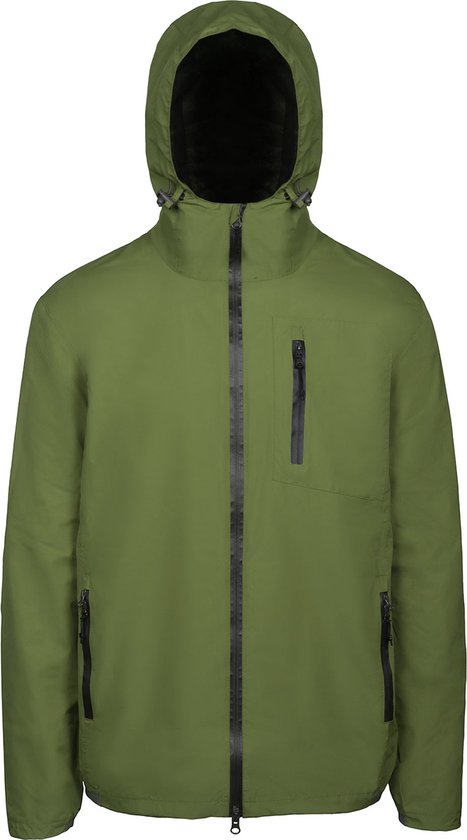 SCIPPIS RainForce regenjas - Maat XL - Groen - Outdoor jas - Winddicht, waterdicht & ademend - Verstelbare capuchon - Met opbergtas