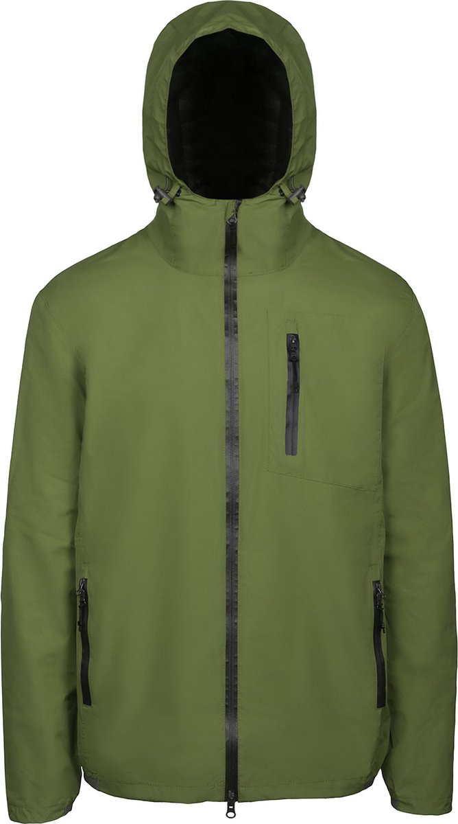 SCIPPIS RainForce regenjas - Maat XL - Groen - Outdoor jas - Winddicht, waterdicht & ademend - Verstelbare capuchon - Met opbergtas - scippis