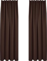 Bol.com Verduisterende Gordijnen Plooiband Kant en Klaar Ondoorzichtige Thermogordijn voor Slaapkamer 140x200 cm (B x H) Chocola... aanbieding