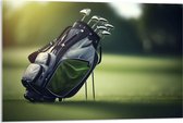 Acrylglas - Golf - Tas - Clubs - Gras - Sport - 90x60 cm Foto op Acrylglas (Wanddecoratie op Acrylaat)