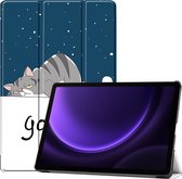 Case2go - Tablet hoes geschikt voor Samsung Galaxy Tab S9 FE Plus (2023) - Tri-fold Case - Goodnight