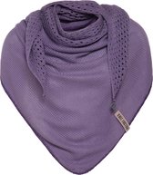 Knit Factory April Châle Tricoté - Foulard Triangle - Foulard femme pour le printemps et l’été - Écharpe Femme - Châle Femme - Fabriqué en Europe - Violet - 190x85 cm