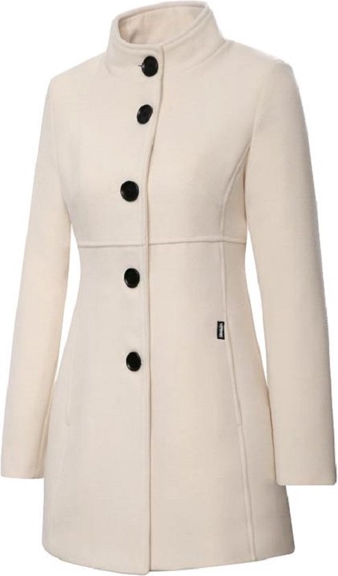 Versano Melody NG Dames Mantel Manteljas 3 kwart Winterjas XL - Creme