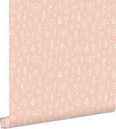 ESTAhome behang bloemmotief zacht roze - 0.53 x 10.05 m - 139752