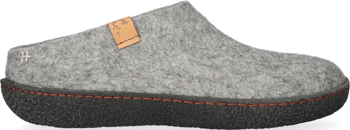 Tofvel - Slipa Wolvilt Instap Pantoffels Marbled Light Grey - Maat 37