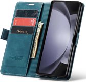 Hoesje geschikt voor Samsung Galaxy Z Fold 5 - Book Case Leer Slimline Blauw