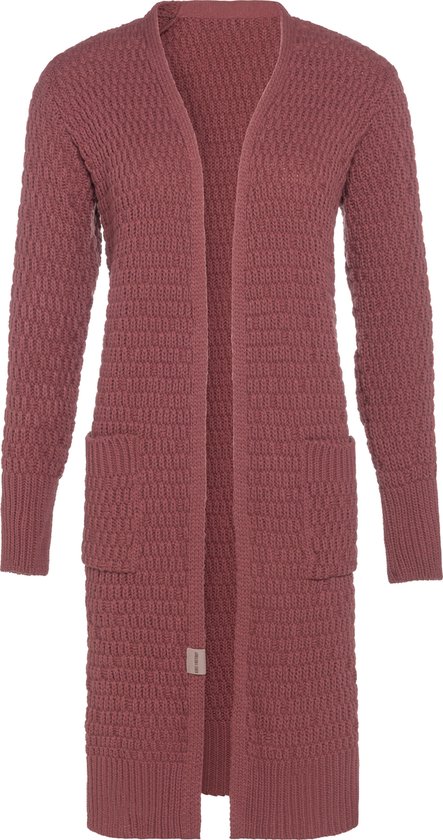 Cardigan Long Tricot Jaida Knit Factory - Rouge Pierre - 40/42