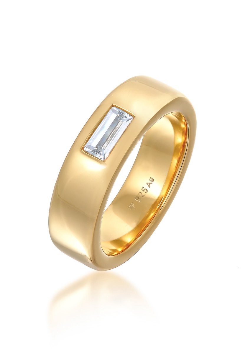 Elli PREMIUM - Ring - Dames Band Elegant Eenvoudig met Topaas Edelsteen in 925 Sterling Zilver Gerhodineerd - Dames