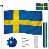 tectake - aluminium vlaggenmast - met de vlag van Zweden - 402851
