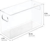 Cabinet/Kitchen Binz Opbergdoos, middelgrote keukenorganizer van kunststof, lange box, doorzichtig, 25 cm x 10 cm x 15 cm