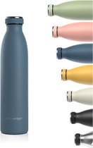 LARS NYSØM - 'Ren' Roestvrijstalen drinkfles 750ml - BPA-vrije geïsoleerde waterfles 0,75 Liter - Blue Stone
