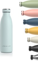 LARS NYSØM - 'Ren' Roestvrijstalen drinkfles 500ml - BPA-vrij geïsoleerde waterfles 0,5 Liter - Whispering Blue