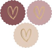 House Of Products - Stickers - Cadeauversiering - Sluitsticker- Hart Goud - Pink - 24 stuks - ø 55 mm