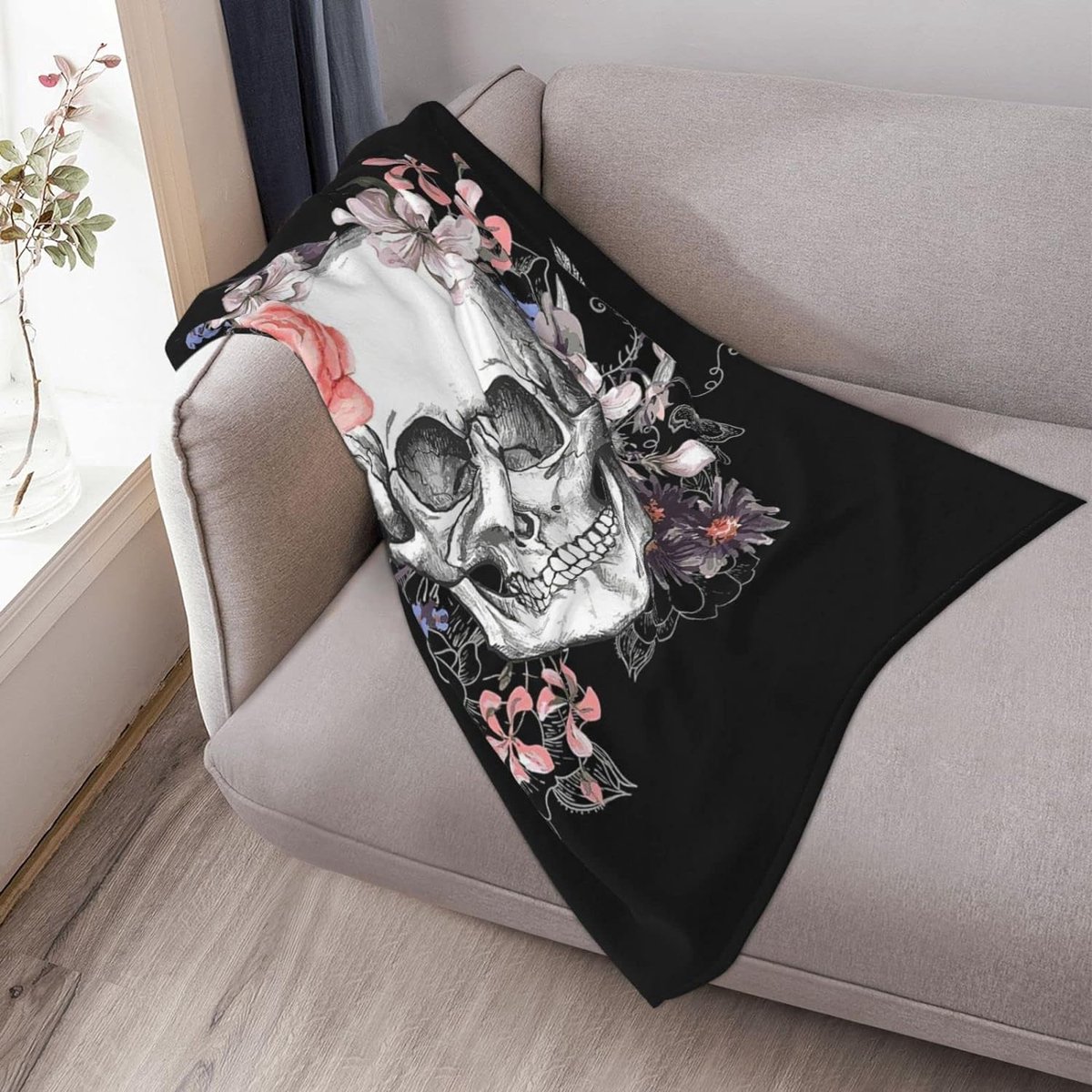 Montre de poche gothique avec motif tête de mort et lune pour femme et Montre de poche gothique avec motif tête de mort et lune pour femme et