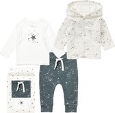 Noppies - Cadeauverpakking met Kledingset - 3delig - Sweatvest Bonnie Snow - Broek Jos Dark Slade - Shirt Lux Snow - Maat 62