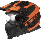 LS2 OF606 Drifter Mud Matt Black Orange-06 S - Maat S - Helm