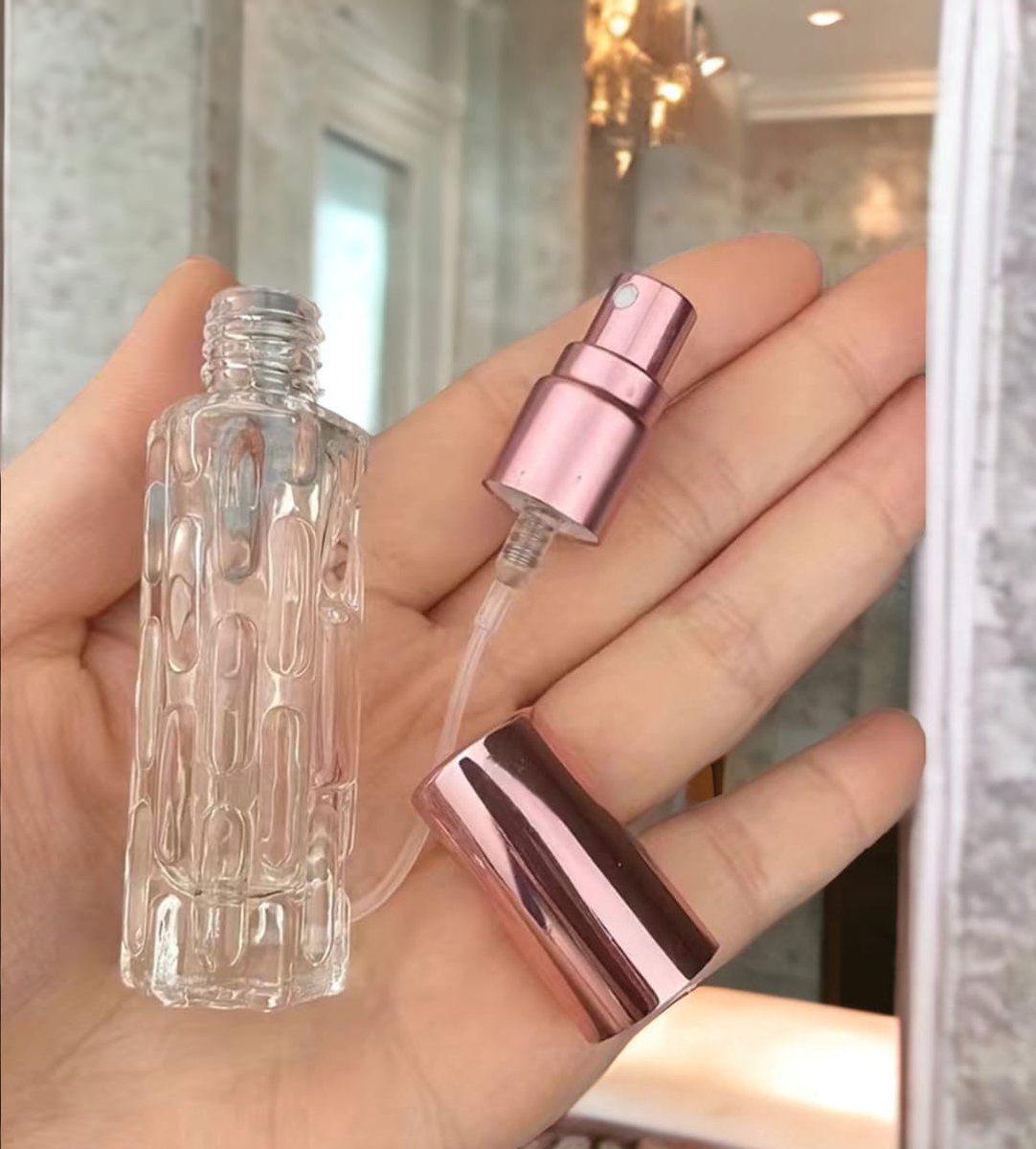 AliRose - Parfum Verstuiver - 10ml - Rose Goud - Kristal Glas - Inclusief Optrek Spuitje - Herbruikbaar