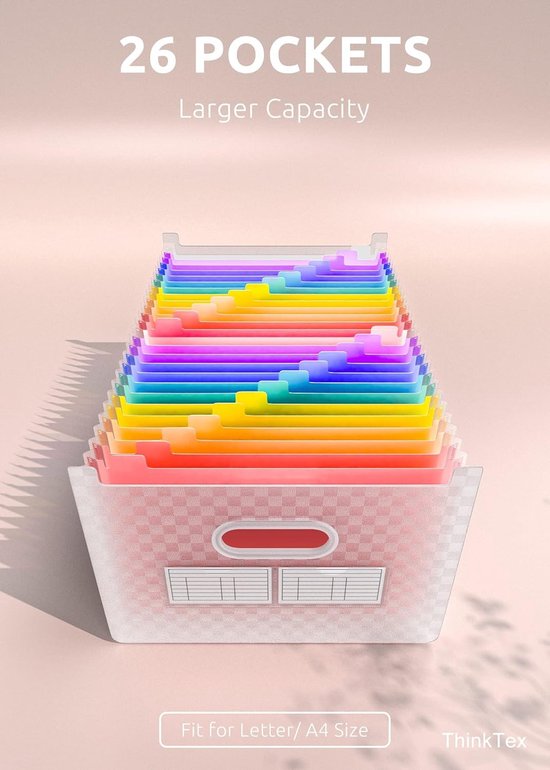 Cesil Organiseur De Fichiers Accordéon Extensible, 13 Poches, Format A4