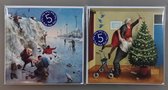 Cartes de Noël Art Revisited Marius van Dokkum - Anges de Noël et plaisir de la glace 2 x 5 pack