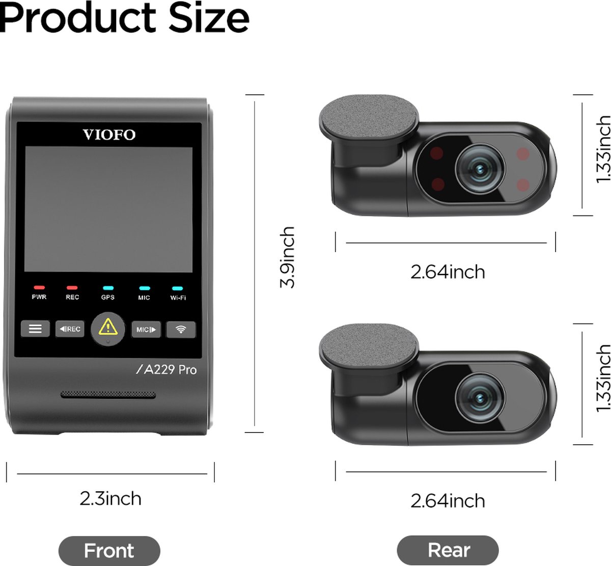 VIOFO A229 Pro - 3-kanaals 4K dashcam met GPS thumbnail 5