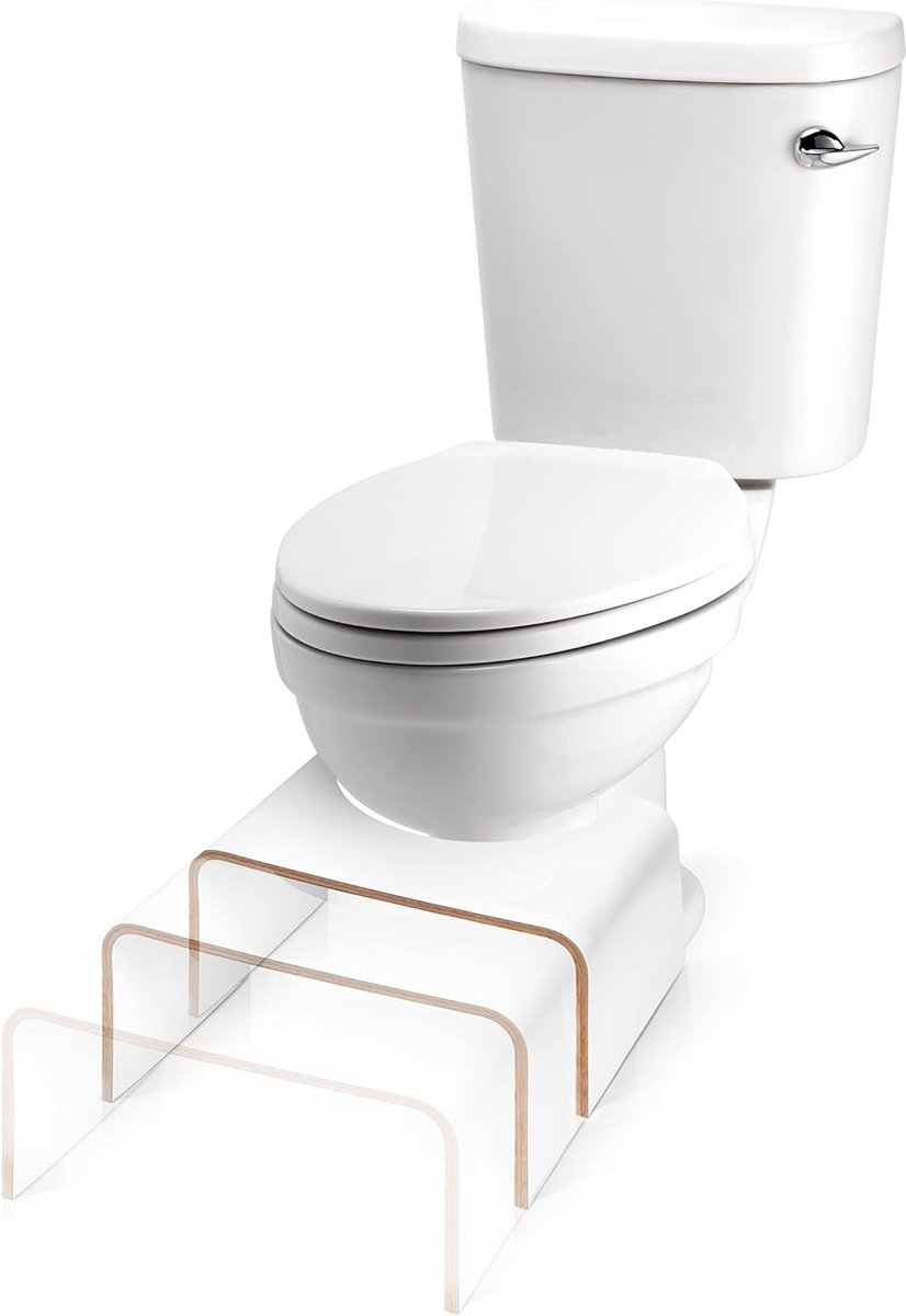Tabouret de toilette pliable en bois pour adultes - Deux hauteurs  (13/CM17cm) - Tabouret de toilette pliable breveté pour adultes et enfants