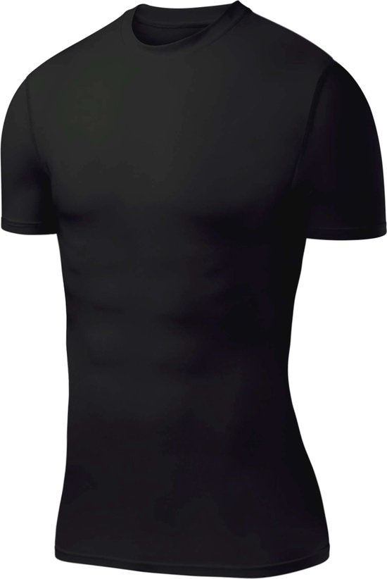 PowerLayer Boys' Compression Baselayer Top Short Sleeve Under Shirt - Black, 6-8 Years (Boys Small)