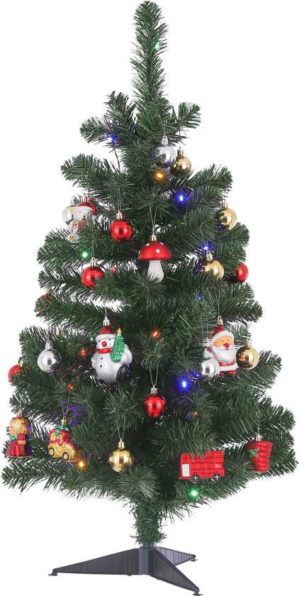 Foto: Black box trees joy kunstkerstboom met 26 ornamenten en led verlichting h90 x 50 cm groen