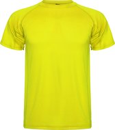 Fluor Geel 4 Pack unisex sportshirt korte mouwen MonteCarlo merk Roly maat M