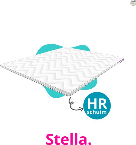 Stella PRO HR - Matras Topper - 180x200 - 6cm dik - Koudschuim -Afritsbaar - wasbaar - Matras Topper