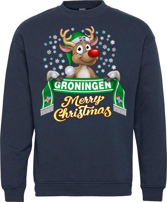 Kersttrui Groningen | Foute Kersttrui Dames Heren | Kerstcadeau | FC Groningen supporter | Navy | maat 4XL