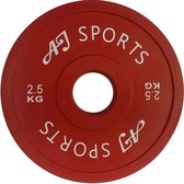 AJ-Sports Halterschijven Rubber 2.5 kg - halterschijf 50 mm - Gewichten set - Halters - Halterset - Halterstang - Halterbank - Fitness - Krachttraining