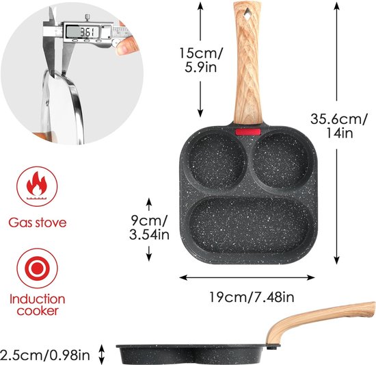 Vgvgaj Koekenpan van gehamerd titanium, antiaanbaklaag, met deksel, voor dagelijks gebruik thuis, keuken, camping, restaurant