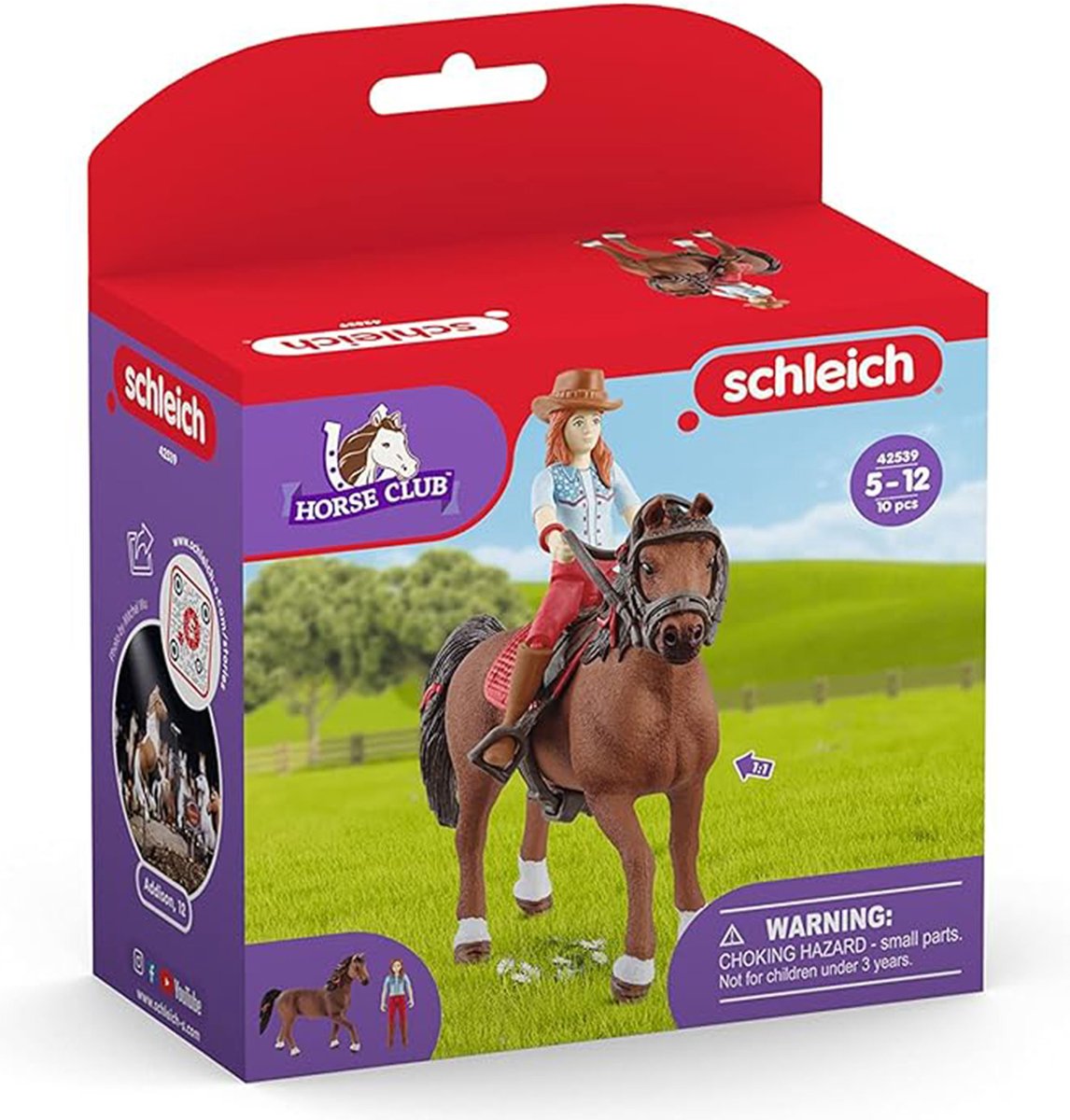 schleich HORSE CLUB - Speelfigurenset - Hannah en Cayenne - Kinderspeelgoed voor Jongens en Meisjes - 5 tot 12 jaar - 42539 — afbeelding 8