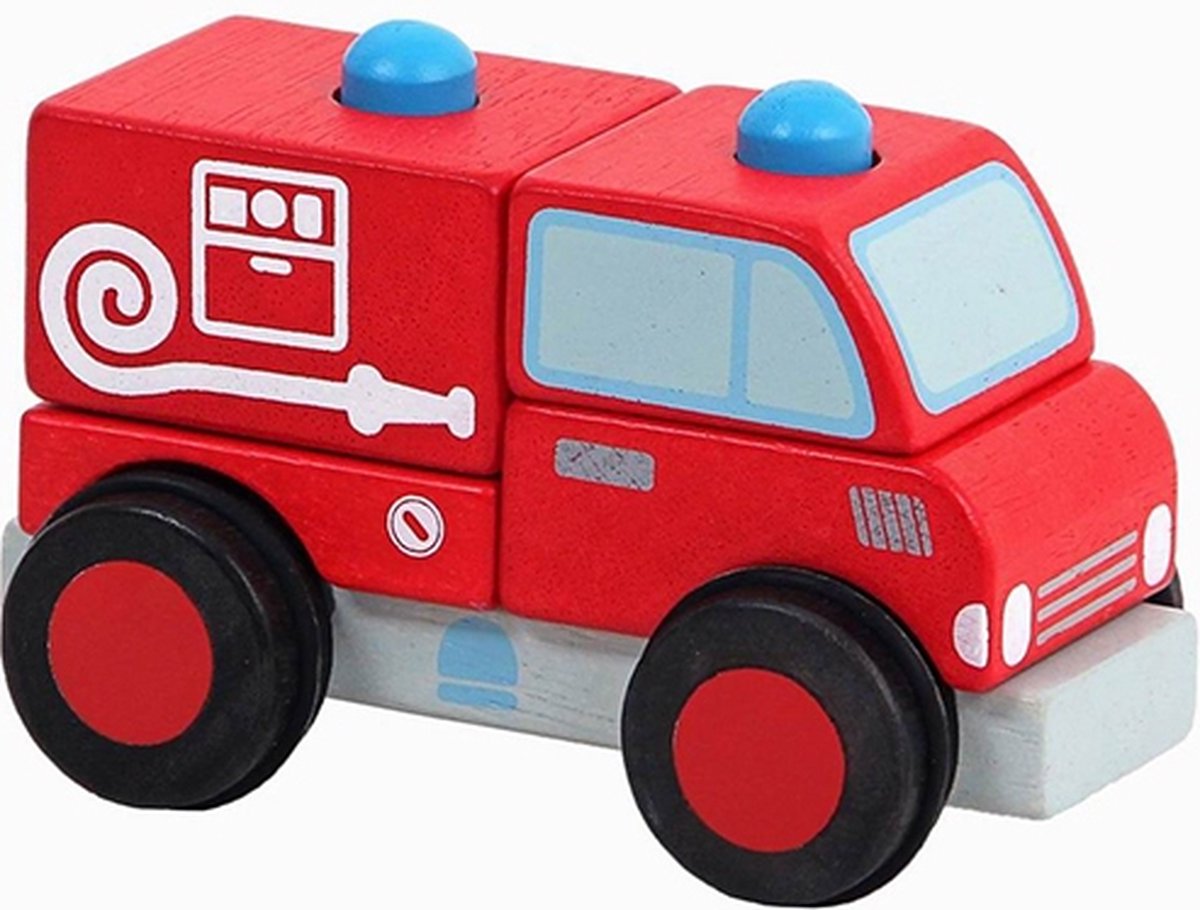 Mentari - Houten Brandweer | Blokkenauto 13cm