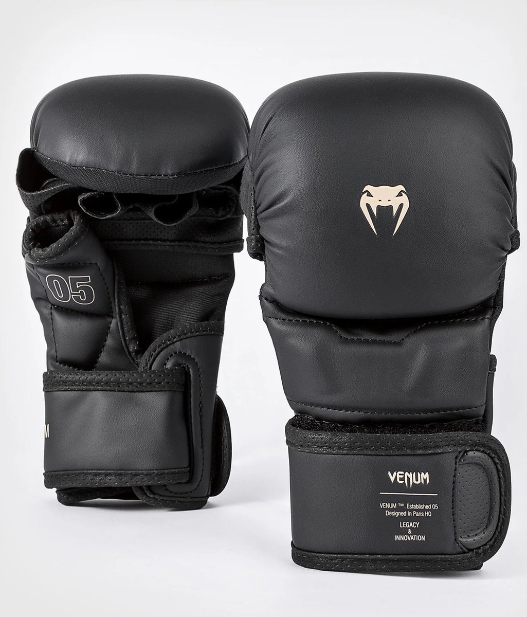 Venum Impact Evo Sparring MMA Gloves - Black - S