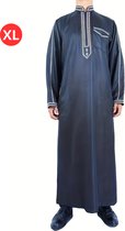 Livano Islamitische Kleding - Djellaba Heren - Moslim Kleding - Arabisch Mannen Kaftan - Alhamdulillah - Blauw XL