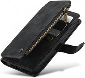 CaseMe C30 Hoesje Geschikt voor Apple iPhone 13 | Wallet Zipper Book Case met Pasjeshouder | Beschermhoes met Portemonnee | Zwart