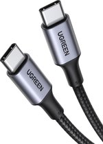 UGREEN 5A Gevlochten USB-C naar USB-C Kabel 100W Fast Charge 1M Zwart