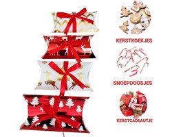 Kerst inpakdoosje - 12x 7 cm - 12 stuks