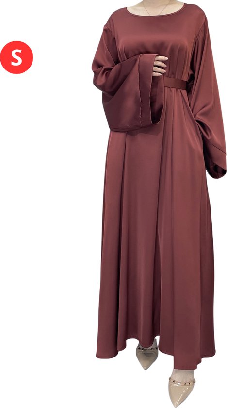Livano Islamitische Kleding - Abaya - Gebedskleding Dames - Alhamdulillah - Jilbab - Khimar - Vrouw - Rood - Maat S